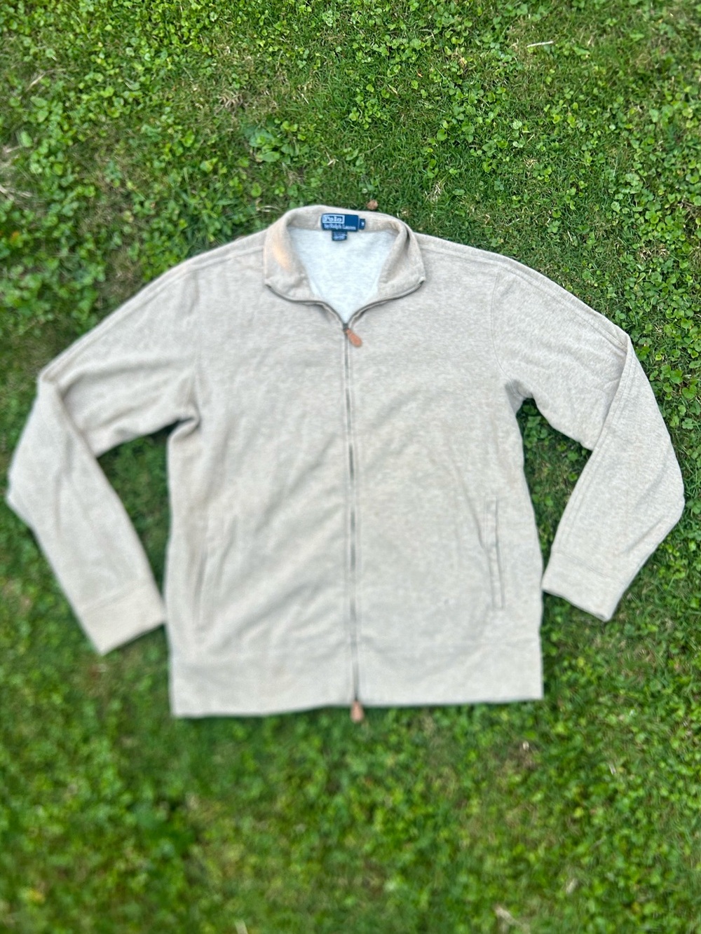 Polo by Ralph Lauren Light Beige Full-Zip Knit Jacket